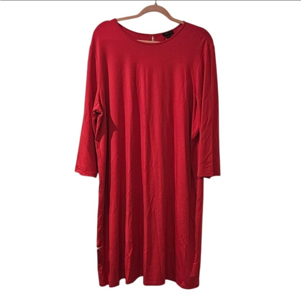 J. Jill Vibrant Red Long Sleeve Dress
